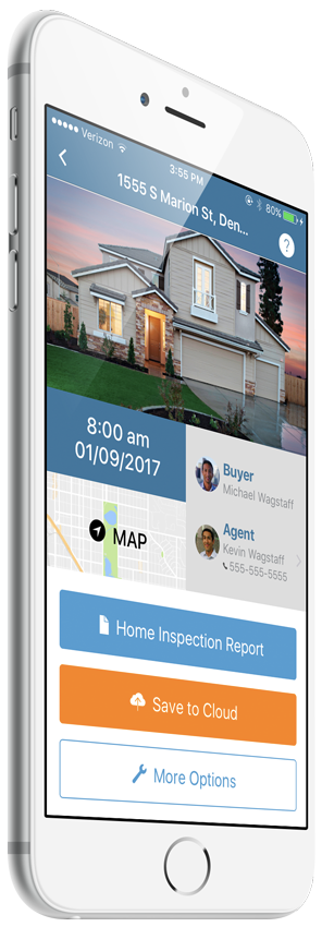 Spectora home inspection report viewed on a phone.
